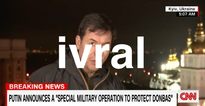 Explosions in Ukraine during Live CNN broadcast